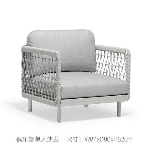 Outdoor rattan sofa, hotel villa, open-air courtyard garden, sofa coffee table