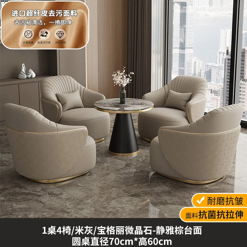 Modern light luxury single sofa chair home balcony negotiation reception table and chair combination designer office area leisur