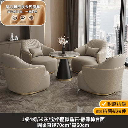 Modern light luxury single sofa chair home balcony negotiation reception table and chair combination designer office area leisur