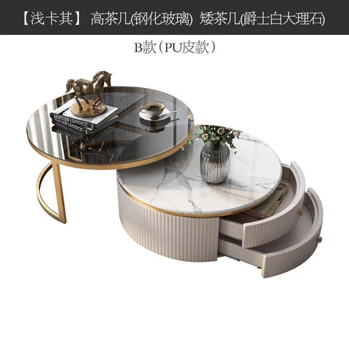 Modern Marble Coffee Tables For Simple Small Apartment Living Room Furniture Sofa Side Household Storage Cabinet End Table Set