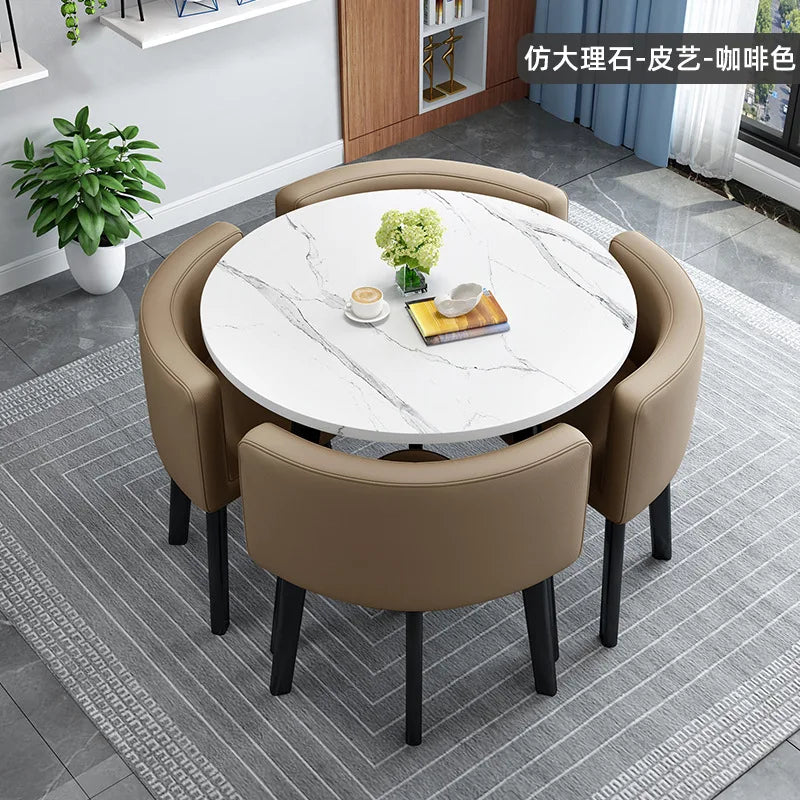 home dining table, Modern simple dining table, apartment rental room, leisure negotiation, reception table and chair combination
