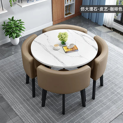 home dining table, Modern simple dining table, apartment rental room, leisure negotiation, reception table and chair combination