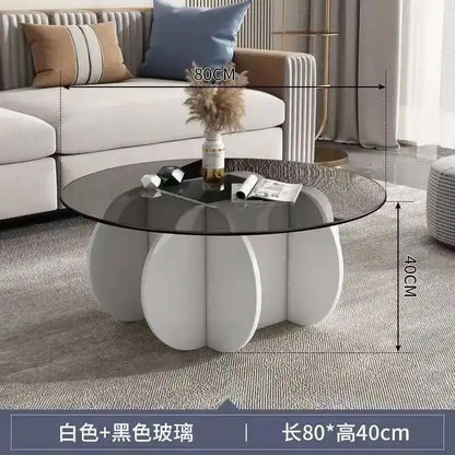 Table basse ronde en verre trempé résistant aux hautes températures, style luxe léger et créatif, stable, pour salon et maison