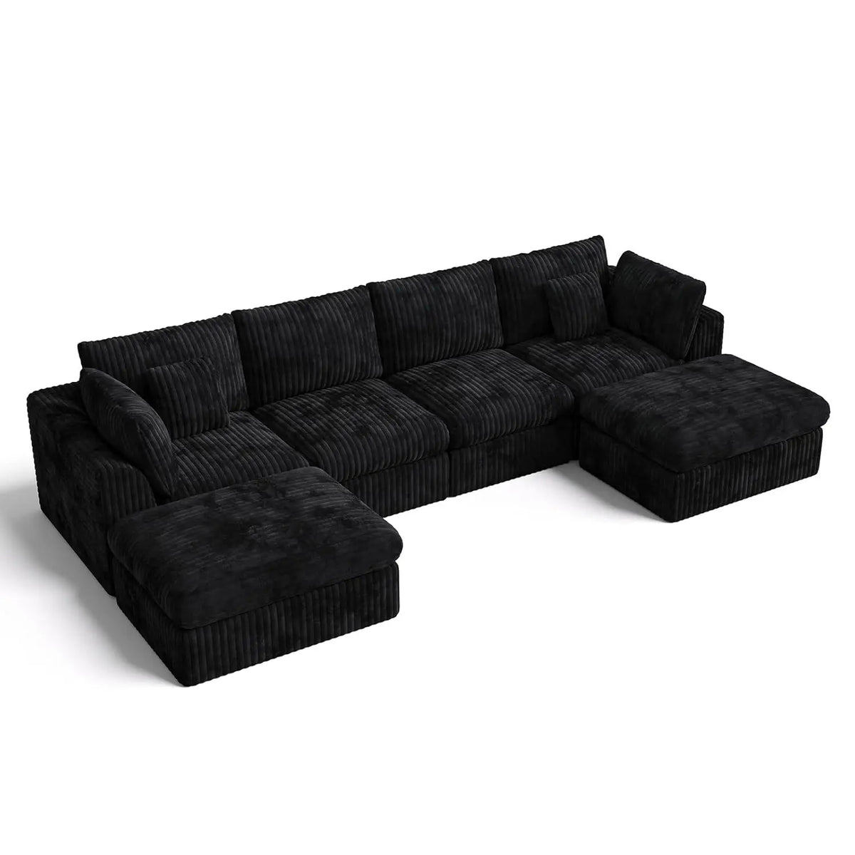 148” Cloud Sectional Couches for Living Room, Modular U Shaped Sofa with Ottoman, Deep Seat Chenille Sectional for, Customized