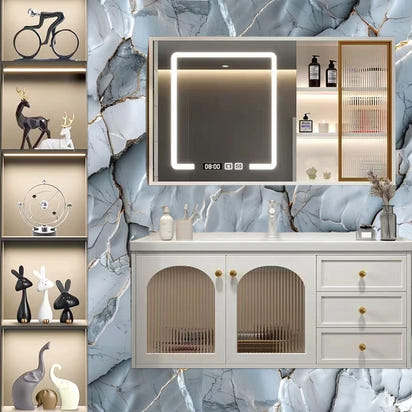 1 roll of marble self-adhesive wallpaper PET waterproof, flame-retardant, oil proof sticker background wall decorative wallpaper