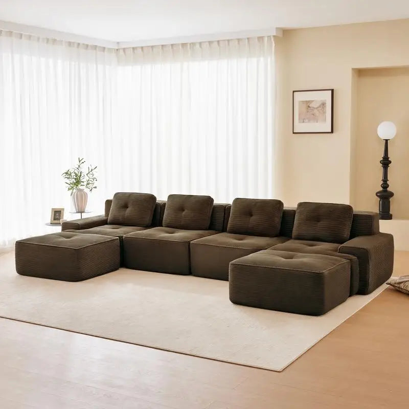 Cloud Modular Sectional Sofa with 2 Storage Ottomans 160.6