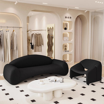 Cream wind small apartment designer special-shaped small sofa creative curved clothing store reception lounge area fabric sofa