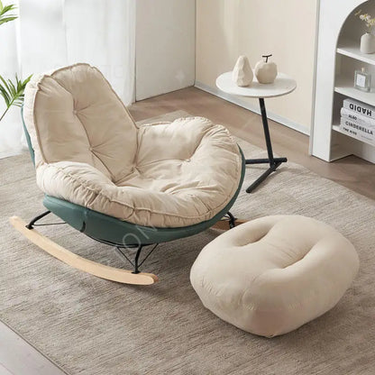 Home Leisure Chair Lazy Sofa Can Lie Down and Sleep Rocking Chair Net Match Color Balcony Side Sofa Chair Single Recliner