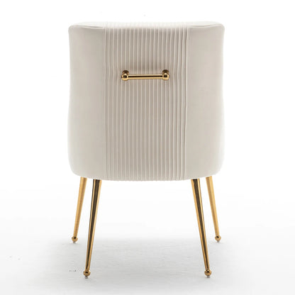 SEYNAR Modern Velvet Dining Chairs Set of 4, Upholstered Barrel Pleated Side Accent Chair for Bedroom,Living Room