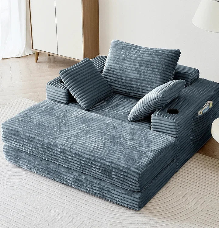 Small Apartment Living Room Designer Lamb Fleece Fabric Sectional Sofa Set Stylish Ancient Middle Module Combination Vacuum