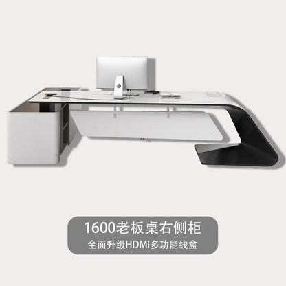 Aesthetic Executive Luxury Desk, Manager L Shaped Modern, Designer Computer Table Organizer Workstation Escritorio Design