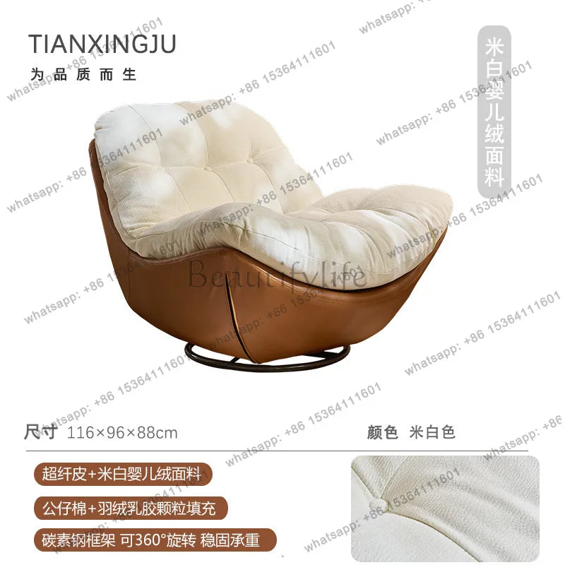 PJ medieval rotating single sofa chair living room balcony home