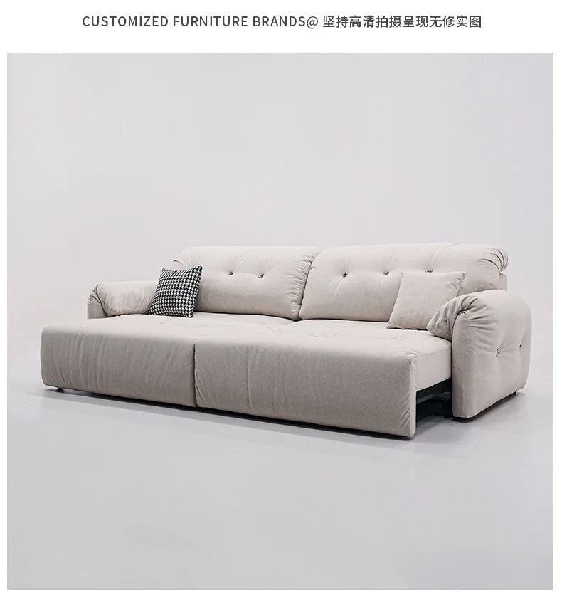 Cloud Electric Sofa Living Room Modern Simple Telescopic Fabric Lazy Multi-functional Sofa Bed Dual-purpose