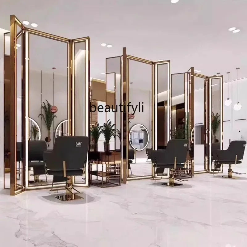 smt03A ss smt14 SS NewBarber shop, hairdressing, hairdressing salon special barber shop mirror, lamp mirror table