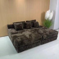 Nordic Sofabed Vacuum Compression Sofa Bed Modern Simple Lazy Sofa Bed  Thick Strip Velvet Large Sofa Bed Living Room Furniture