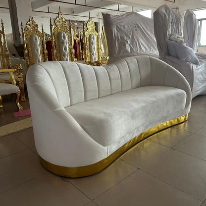 Factory direct sales light luxury velvet curved sofa wedding sofa living room homestay hotel leisure sofa