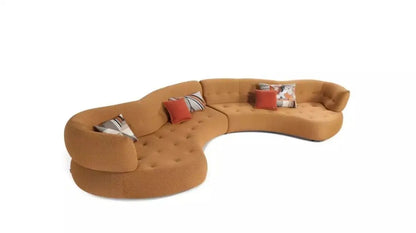 Wabi Sand Cream Wind Sofa Living Room Hotel Villa Light Luxury Special-shaped Corner Technology Cloth Sofa