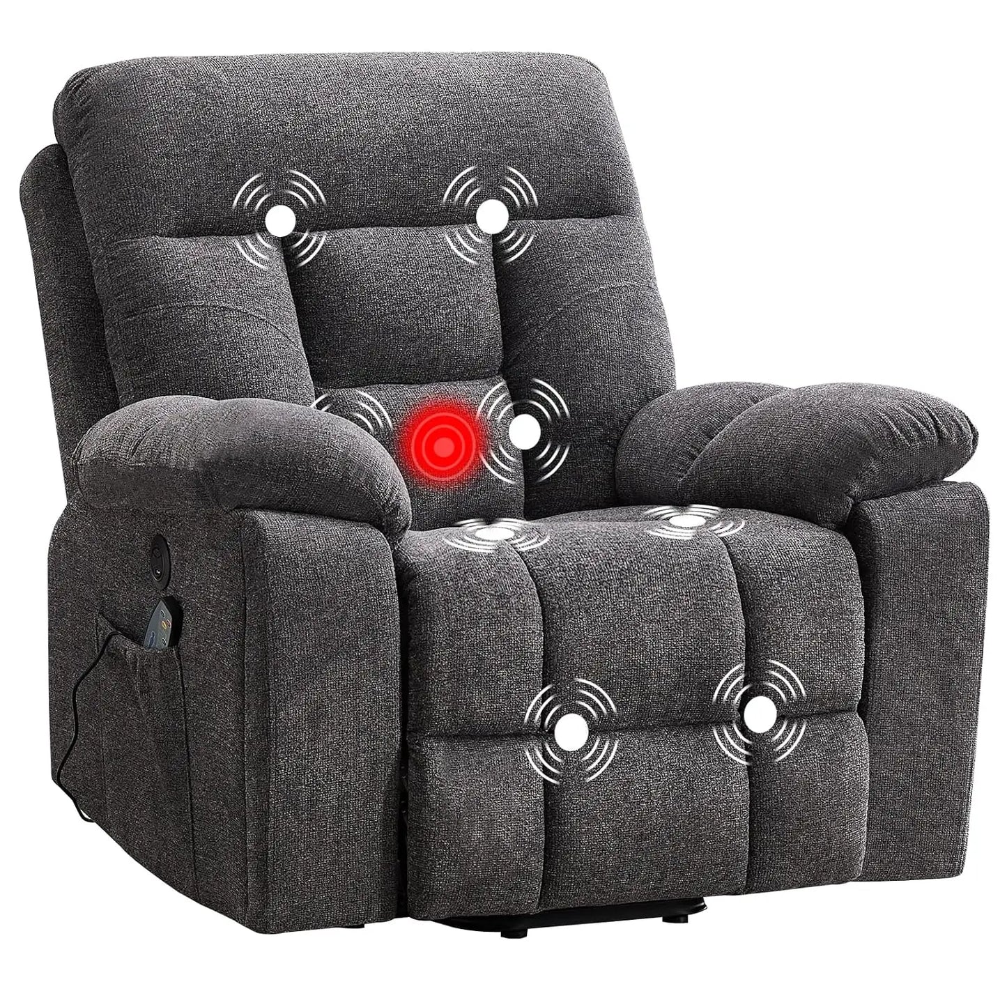 Large Power Lift Recliner Chair with Massage and Heat for Elderly Big and Tall People, Overstuffed Wide Recliners, Customized