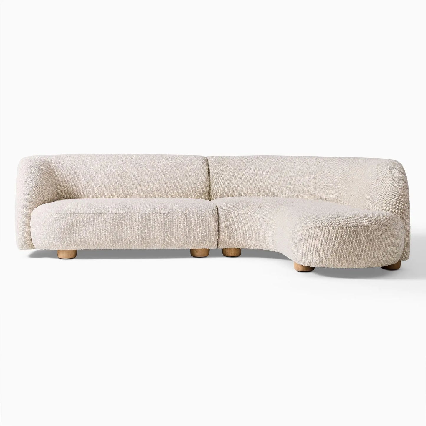 gW Nordic simple curved fabric lamb wool sofa Italian light luxury creative living room corner sofa