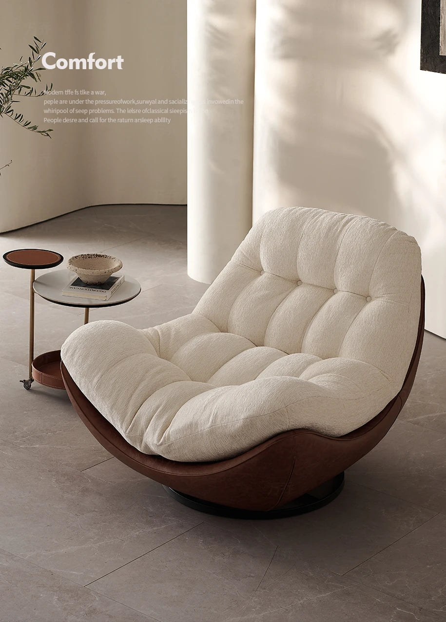 Italian minimalist swivel single chair modern creative sofa living room balcony lounge chair designer lazy lounge chair