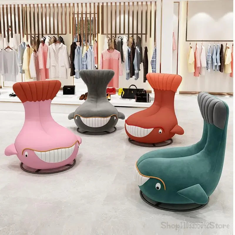 New network red rotating sofa chair animal whale lounge chair shark small apartment balcony lazy sofa