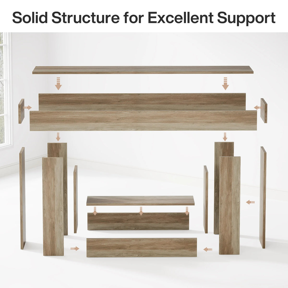 Rustic 2-Tier 63 Console Table with Storage for Entryway, Living Room, and Hallway in Brown & Gray