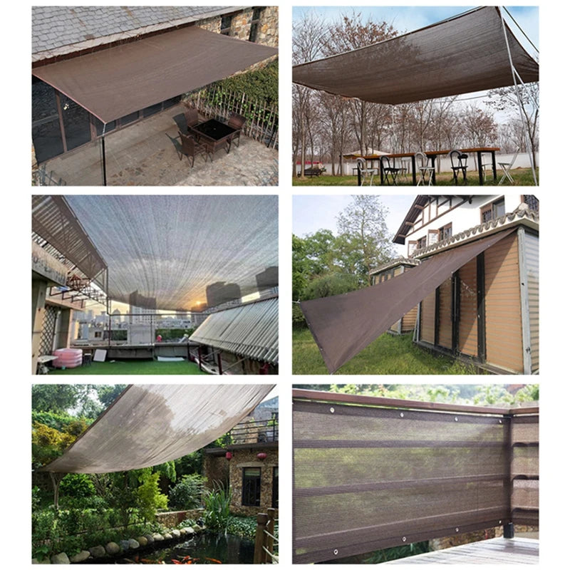 4x4m Camping Awning Tent  Summer Outdoor UV Protection Shade Membrane Sun Shade Net Car Tent Beach Privacy Sunscreen Mesh Cover