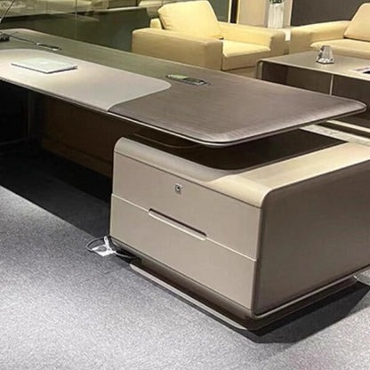 Elegant Light Luxury office desk Modern large high-end design executive desk Minimalist interior escritorio oficina furniture