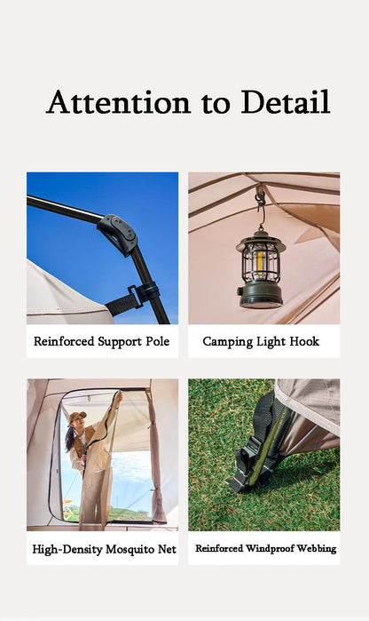 Cabin Tent 2 Room Large Family Camping Tent Automatic Quick Setup Waterproof UV Protection Outdoor 4 Season Ridge Tent