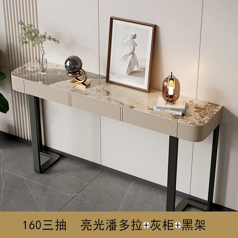 Italian Luxury Console Table With Storage Thin Living Room Entrance Console Table Rectangle Glam Woonkamer Tafel Furniture