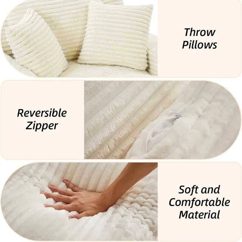 Vacuum compression sofa bed corduroy fabric living room villa bedroom sofa recliner