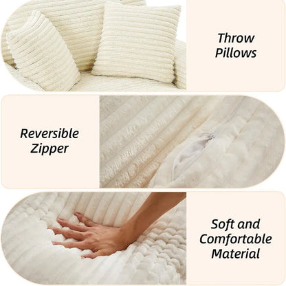 Vacuum compression sofa bed corduroy fabric living room villa bedroom sofa recliner