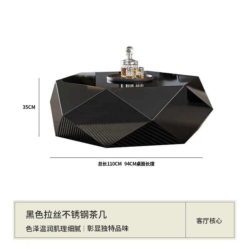 Minimalist diamond coffee table high-end small apartment hotel KTV special-shaped light luxury coffee table