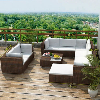 Courtyard sofa, villa, garden terrace, sun protection, waterproof, outdoor leisure rattan weaving corner