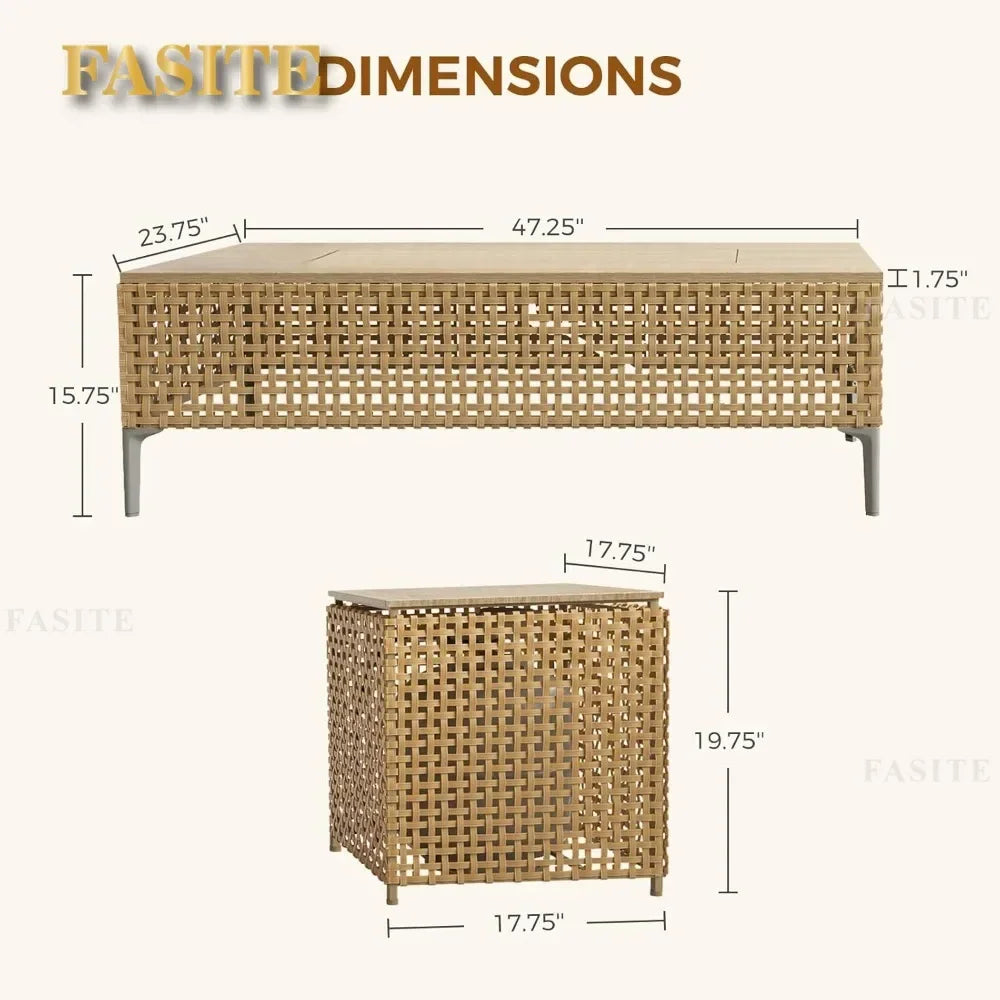 9-Piece Patio Furniture Set with 47