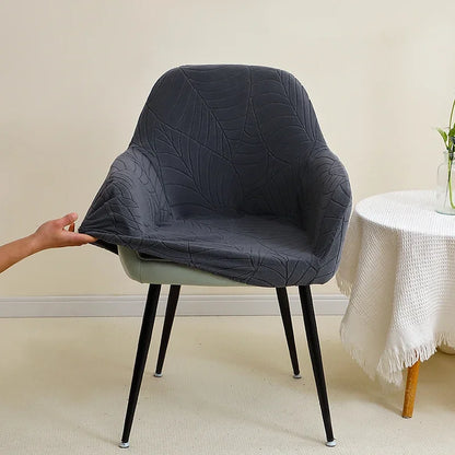 1/4pcs High Arm Chair Cover Elastic Dining Armchair Slipcover Leaf Jacquard Seat Covers for Home Wedding Fundas Para Sillas