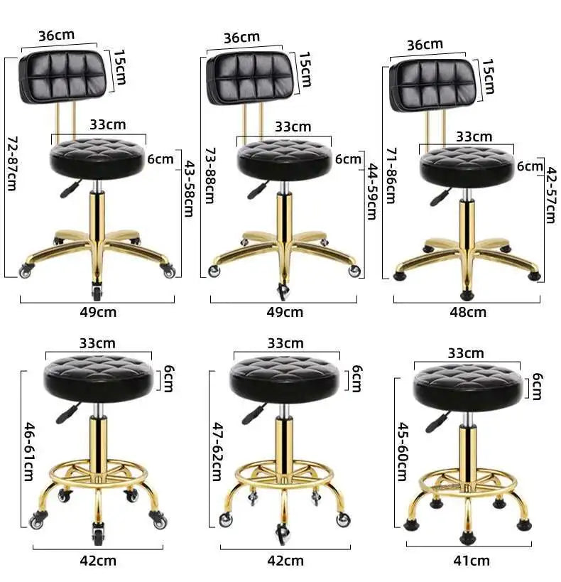 Luxury Rotating Barber Chair for Beauty Salon Modern Metal Movable Backrest Office Chairs Creative Salon Chair for Hair Salon