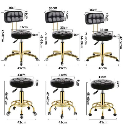 Luxury Rotating Barber Chair for Beauty Salon Modern Metal Movable Backrest Office Chairs Creative Salon Chair for Hair Salon