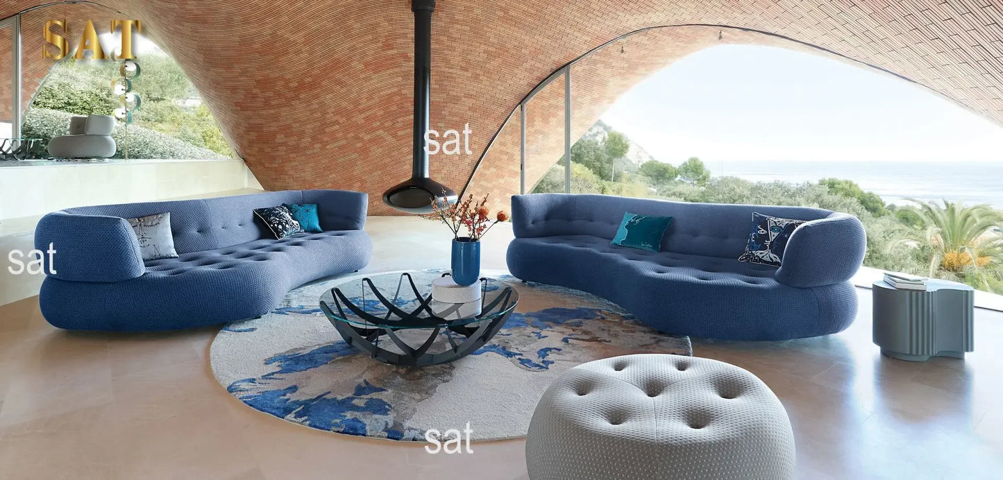 A Sofa Italian simple curved fabric sofa custom Foshan furniture