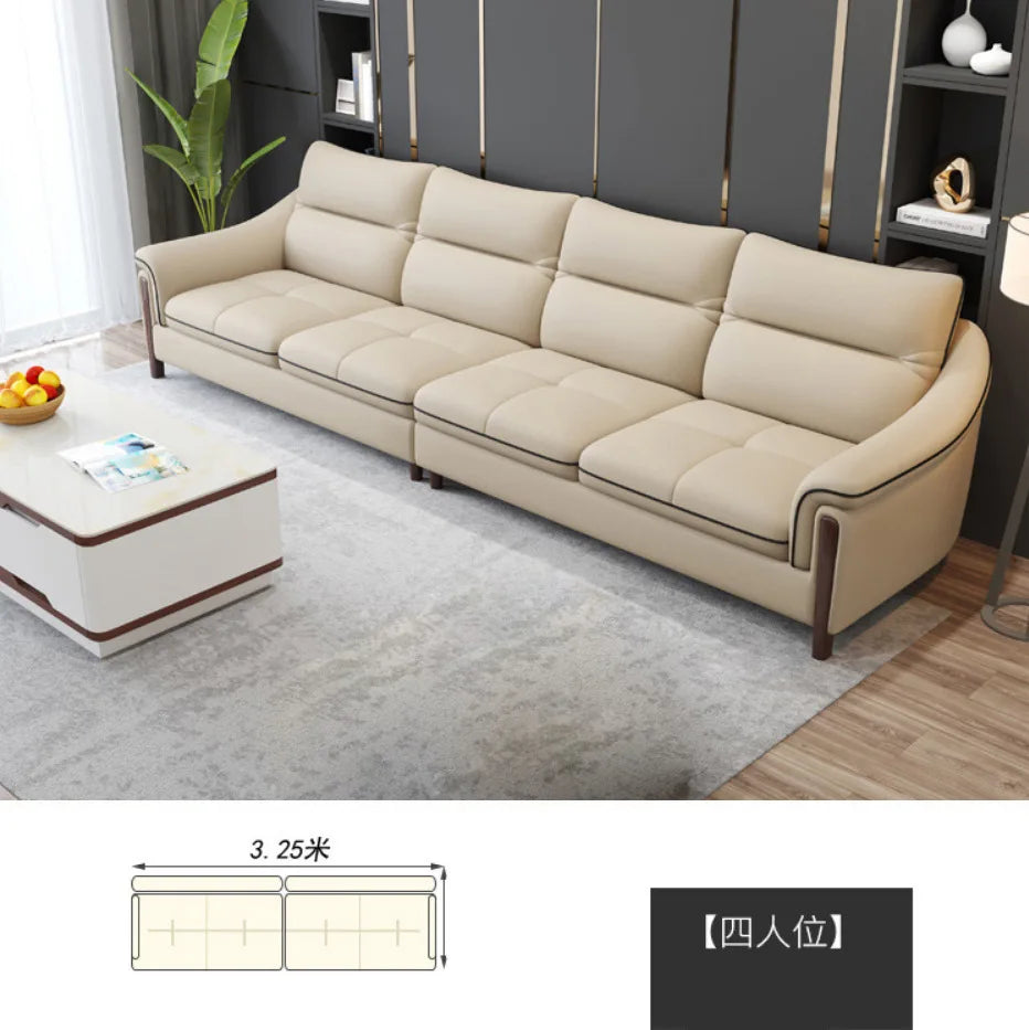 Sofa living room simple modern one layer cowhide corner combination furniture