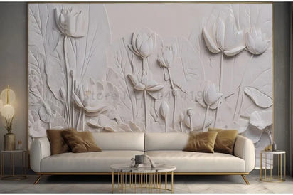 Custom Photo Wallpaper Modern Simple Art Lotus Flower Murals Living Room Bedroom TV Backdrop Wall Decor Luxury 3D Wall Papers