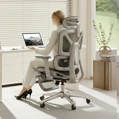 Premium Ergonomic Office Chair,3D Adjustable Armrests,Dynamic Lumbar Support,Recline Tilt & Footrest, Custom
