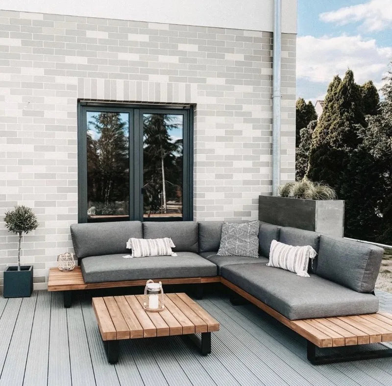 Nordic Modern Design Outdoor Rattan Furniture Rainproof Sunproof for Courtyard Balcony Villa Open-Air Leisure Outdoor Sofa Set