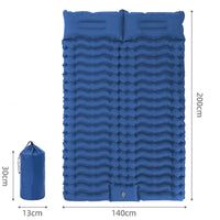 Outdoor 2 Persons Travel Bed Air Mat Double Sleeping Pad for Camping Self-Inflating Mat Sleeping Mattress with Pillow for Hiking