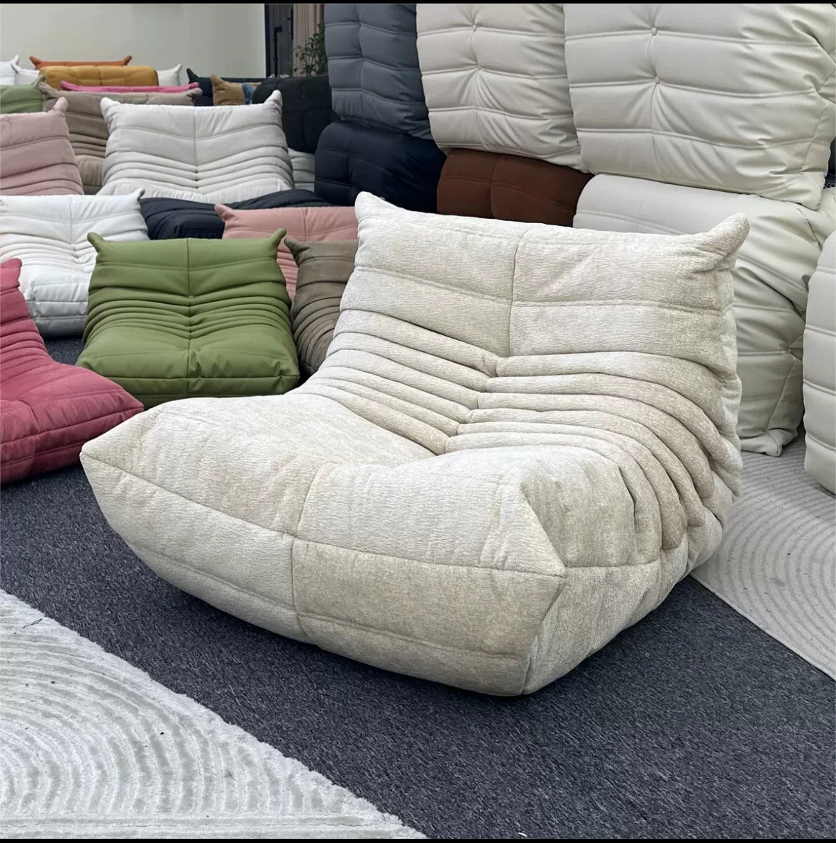 Lazy sofa, togo caterpillar sofa, light luxury, simple Internet celebrity creative chair, suede freehand space recliner