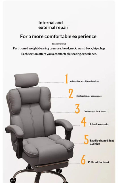 Ergonomic Office Chair Gaming Computer Desk Chair Adjustable Lumbar Swivel Headrest Breathable Mesh High Back Home Cadeira
