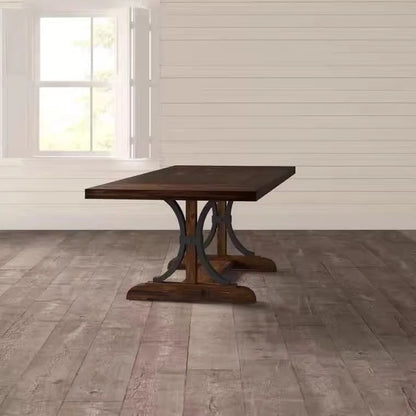 American, retro, solid wood, old-fashioned, dining tables and chairs, logs, simplicity, art, rectangle, office