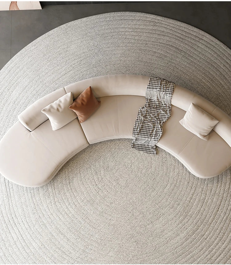 A Light luxury reception, curved sofa, clubhouse rest reception