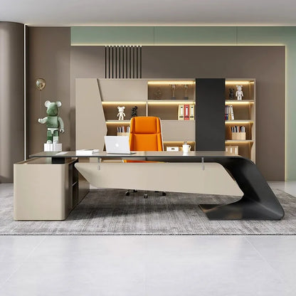 High Quality Boss Office Desk Modern Organizer Storage In Stock Computer Desks Minimalist European Escritorio Oficina Furniture