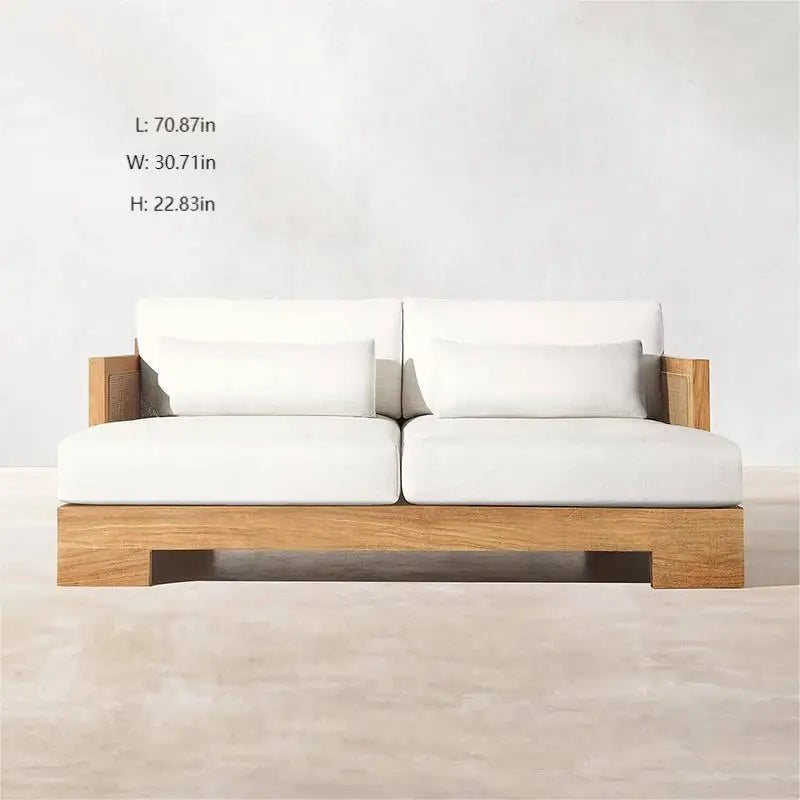 Outdoor Patio Garden Set all Weather Teak Wicker Ubud Modular U-Sofa Sectional Luxury Outdoor Furniture
